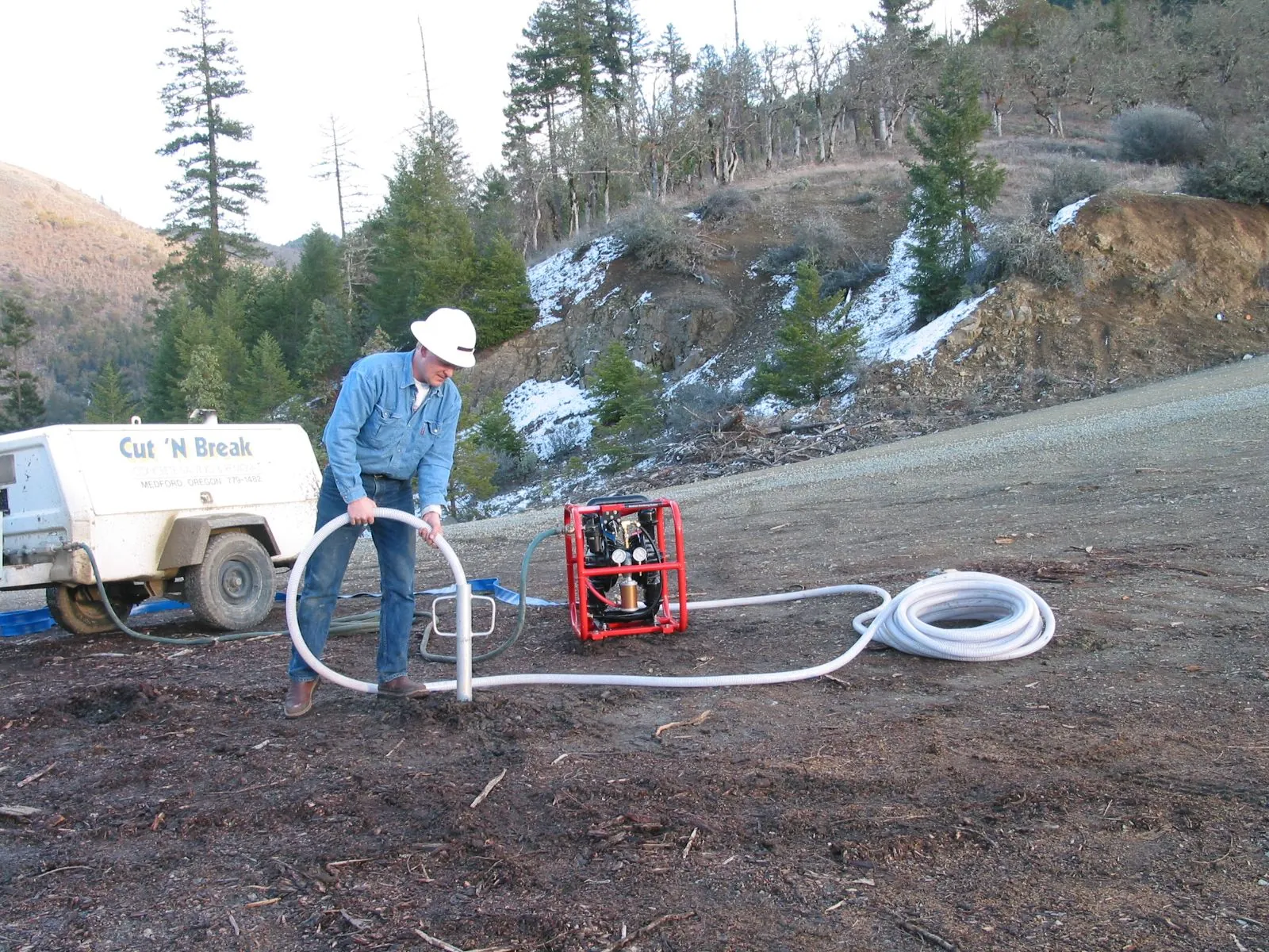 An early Dryrite unit dewatering on an Oregon jobsite
